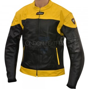 RTX Venom Yellow Leather Motorcycle Jacket 